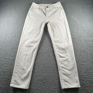 RAEY Jeans Womens 28 White Straight Leg High Rise Button Fly 100% Cotton